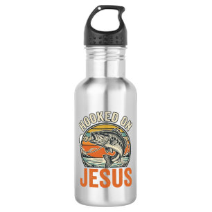 Verzeild in Jezus Vintage Bass Vissen Geloof Waterfles