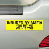 VERZEKERD DOOR MAFIA BUMPERSTICKER (Op auto)