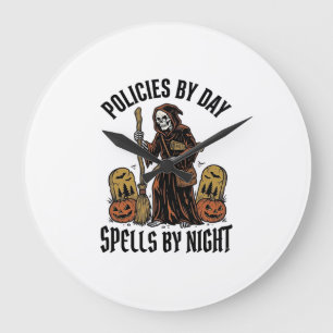 Verzekering Heks Shirt Grappig Halloween Agent Gra Grote Klok
