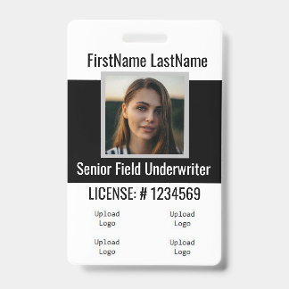 Verzekeringsagent badge Voorzijde en achterzwart 4