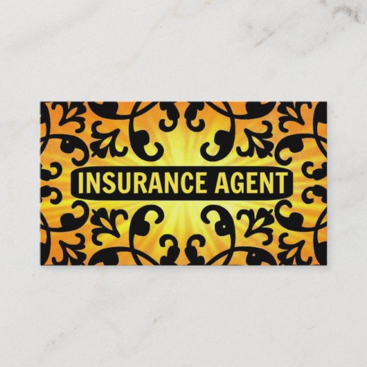 Verzekeringsagent Sunshine Damask Visitekaartje (Voorkant)