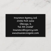 Verzekeringsagentschap: eigenaar of verzekeringsma visitekaartje (Achterkant)