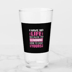 Verzekeringscadeau Ik heb geen leven omdat ik le Glas