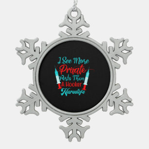 Verzekeringscadeau Ik zie meer particuliere onde Tin Sneeuwvlok Ornament