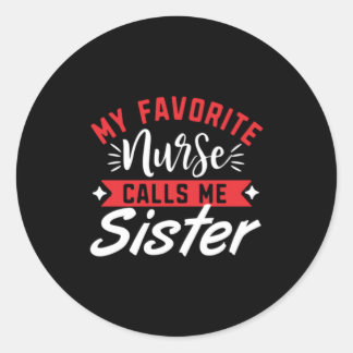 Verzekeringscadeau | Mijn favoriete verpleegster b Ronde Sticker