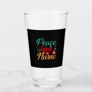 Verzekeringscadeau Peace Love Nurse Glas