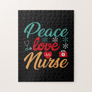 Verzekeringscadeau Peace Love Nurse Legpuzzel