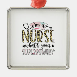 Verzekeringscadeau Proud Super Nurse Metalen Ornament