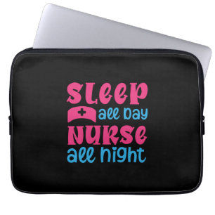 Verzekeringscadeau Slaap de hele dag verpleegste Laptop Sleeve