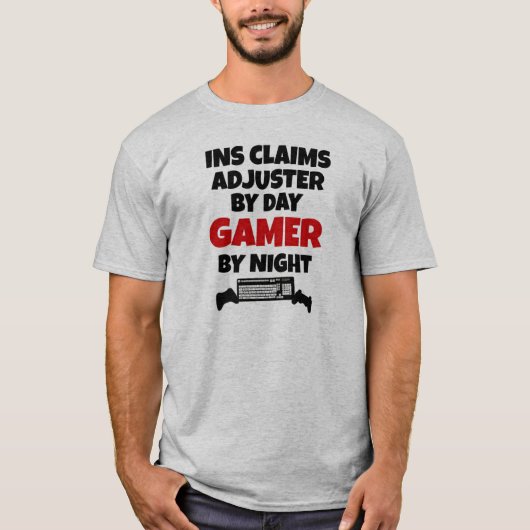 Verzekeringsclaims Adjuster Gamer T-shirt (Voorkant)