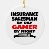 Verzekeringsverkoper Gamer Keramisch Ornament (Achterkant)