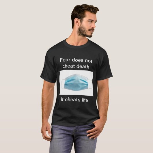 Verzend een bericht dat de angst ongezond is t-shirt (Voorkant volledig)