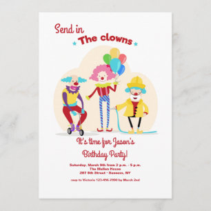 Verzend in de Uitnodiging van Clowns