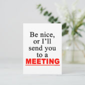 Verzend u naar een vergadering Sarcastic Office Hu Briefkaart (Staand voorkant)