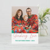 Verzenden Liefde Het is Fijne Kerstmis Fotokaart Feestdagenkaart (Staand voorkant)