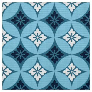 Verzenden met ventilatormotif, blauw en wit stof