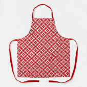 Verzenden met ventilatormotif, rood en wit schort (Voorkant)