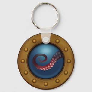 Verzenden Porthole Deep Zee Explorer Octopus Steam Sleutelhanger