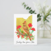 Verzenden van Liefde Ohio Kardinaal Vogel Anjers Briefkaart (Staand voorkant)