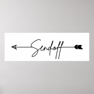 Verzenden van teken richting bruiloft bord poster