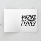 VERZENDENDE BIEDDAY-VISSEN, GROTE BIRTHDAY-KAARTEN FEESTDAGEN KAART (Binnen)