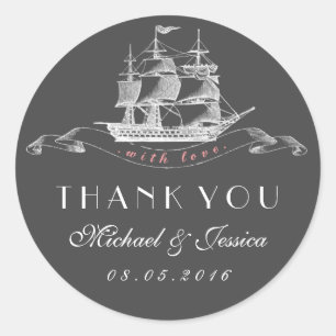  verzending bedankt Sticker Roze grijs