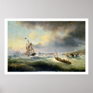 Verzending van de Spaanse kust, 1845 Poster