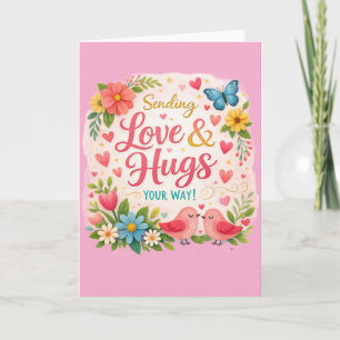 Verzendkaart met liefde en knuffels kaart