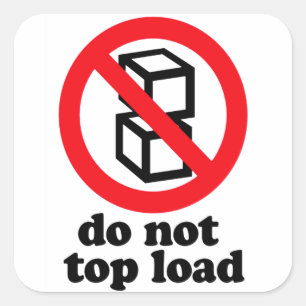 Verzendlabel niet bovenaan laden vierkante sticker