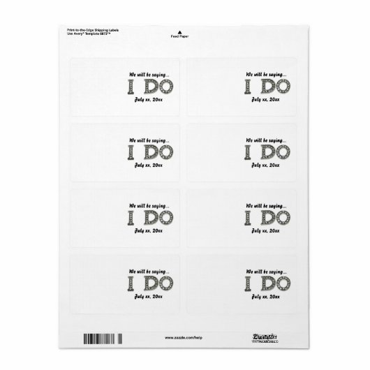 Verzendlabels Bewaar de uitnodiging voor de datum Etiket (Full Sheet)