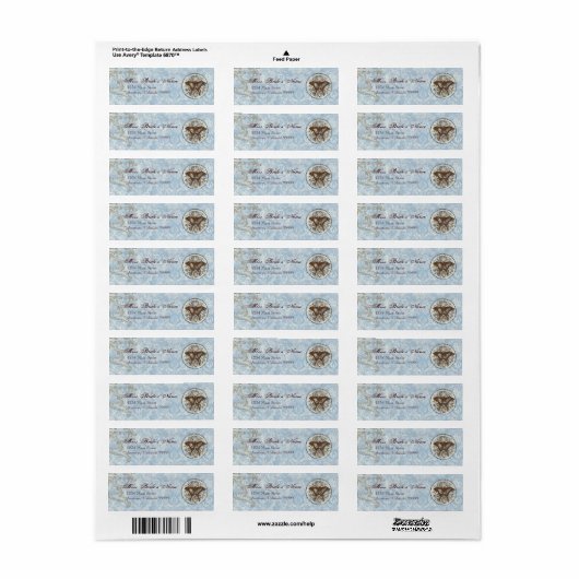 Verzendlabels - Fleur di Lys Damask vs2 Etiket (Full Sheet)