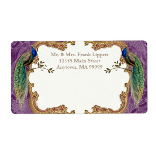 Verzendlabels - Golden Peacock & Kalligrafie Etiket
