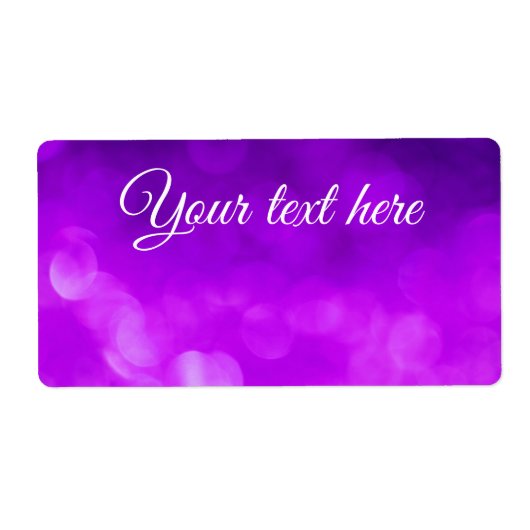 Verzendlabels met paarse, violette bokeh etiket (Voorkant)