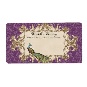 Verzendlabels, Paarse  pacock & etchings Etiket