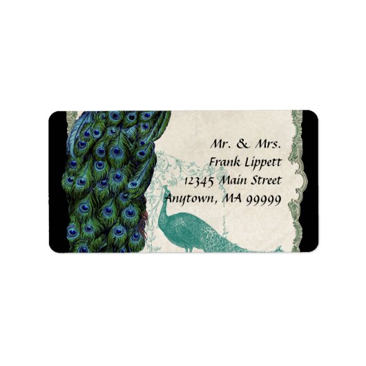 Verzendlabels -  Peacock & Feathers 5 Etiket (Voorkant)