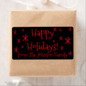 Verzendlabels zwart, rood Prettige feestdagen Kers Etiket (Insitu)