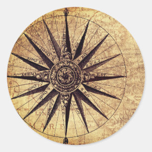 Verzendtijd oude Wereldkaart Ronde Sticker