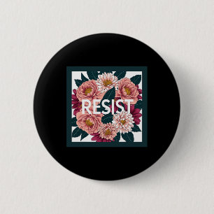 Verzet - Anti Trump bloemige politieke protest Ronde Button 5,7 Cm