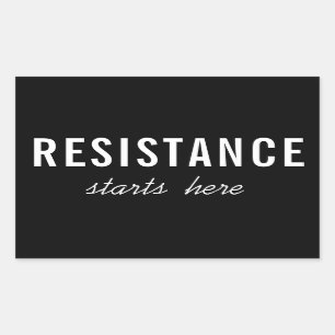 Verzet begint hier - Politiek protest Rechthoekige Sticker