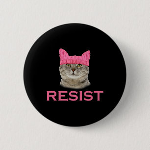 Verzet het protest tegen het Pet in maart kat Ronde Button 5,7 Cm