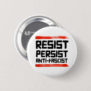 VERZET JE TEGEN ANTI-FASCIST RONDE BUTTON 5,7 CM