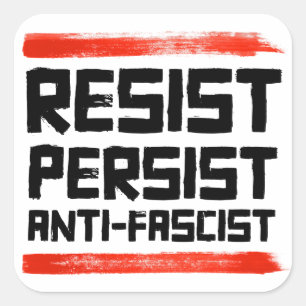 VERZET JE TEGEN ANTI-FASCIST VIERKANTE STICKER
