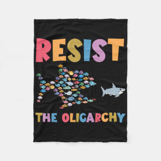 Verzet je tegen de oligarchie Funny Fish Anti Trum Fleece Deken