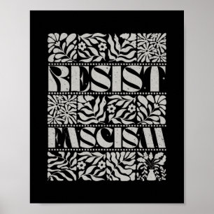 Verzet Je Tegen Fascisme Boho Bloemig Subtiel Anti Poster
