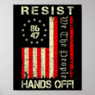 Verzet je tegen handen af van protest Social Secur Poster