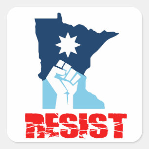 Verzet Minnesota Opgeheven Vuist Vierkante Sticker