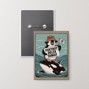 Verzet Pinguïn Activisme Vintage Protest Button