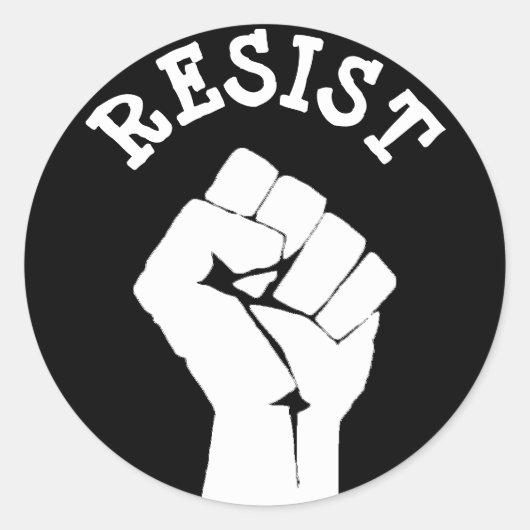 Verzet protester Fist Anti-Trump Politicker Ronde Sticker (Voorkant)