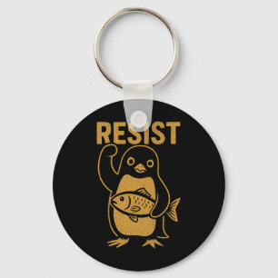 Verzet Rebellische Pinguïn Weerstand Protests tege Sleutelhanger