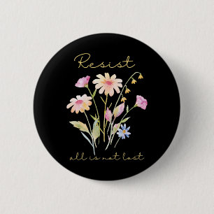 Verzet Subtiele Anti Trump Bloemige Botanische Pro Ronde Button 5,7 Cm
